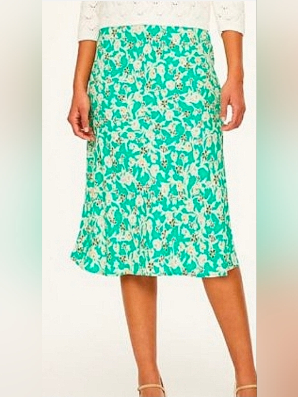 LOFTMulti colored Loft floral midi skirt Size L